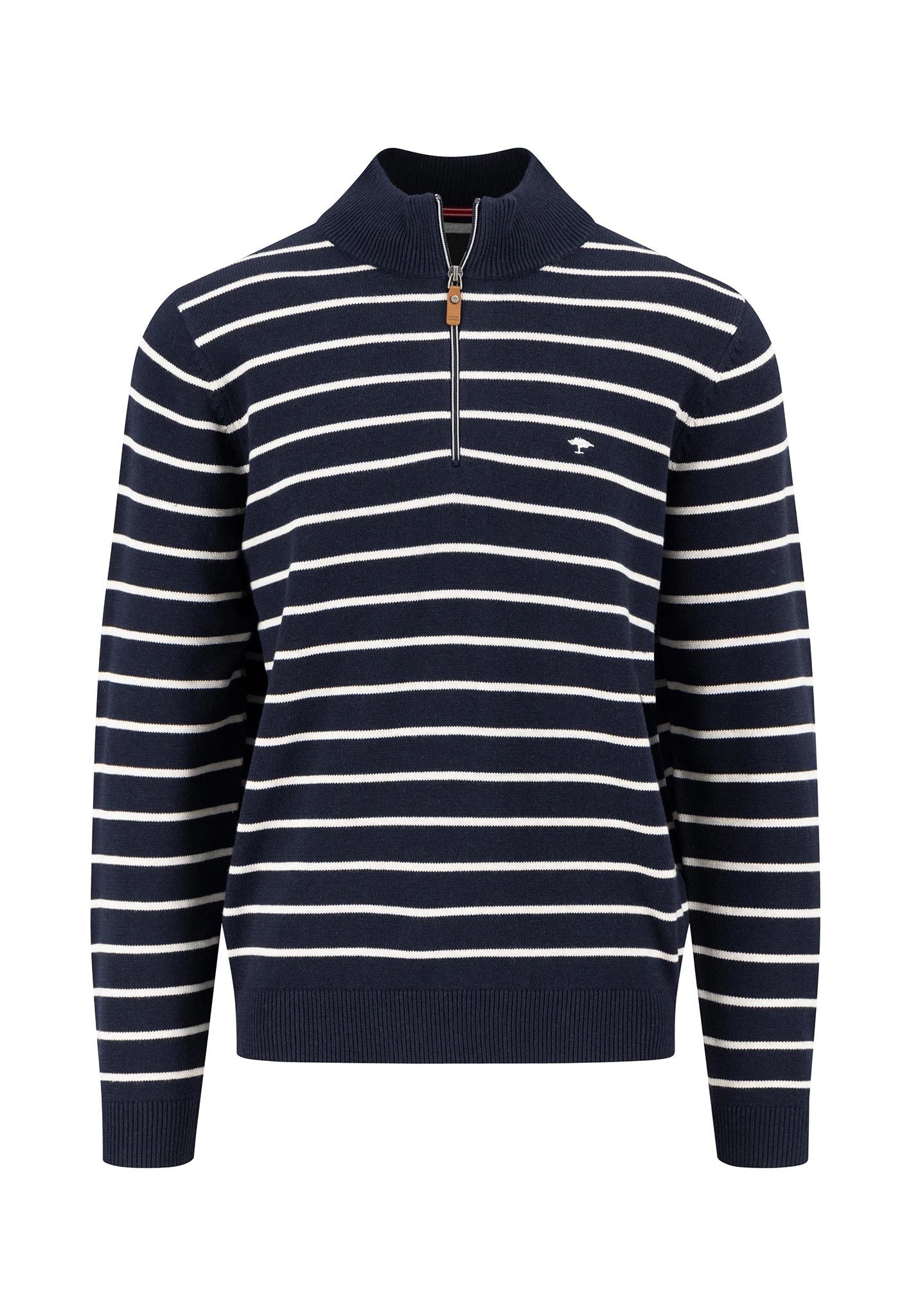 Striped Knitwear Half-Zip Troyer