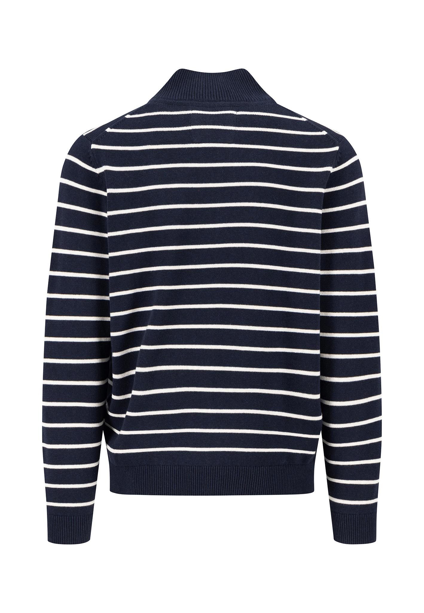 Striped Knitwear Half-Zip Troyer