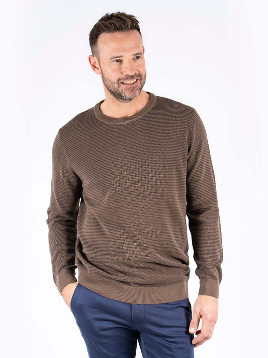 Viggo Crew Neck Knitwear - Mid Brown