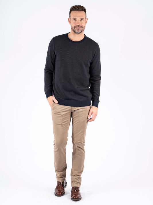 Viggo Crew Neck Knitwear - Dark Navy