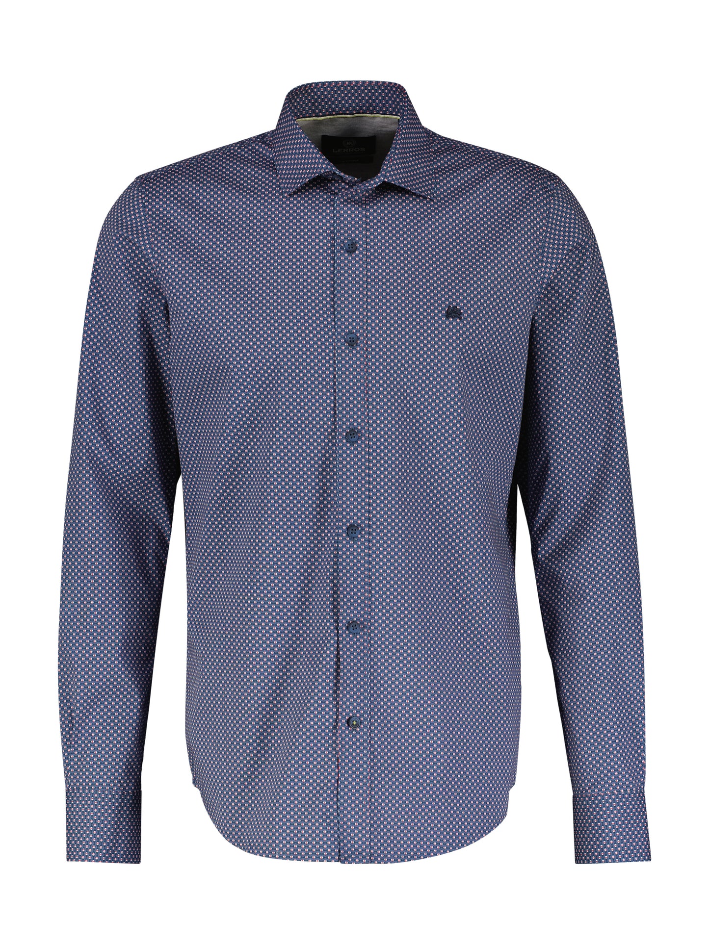 Poplin Mini Print Long Sleeve Shirt