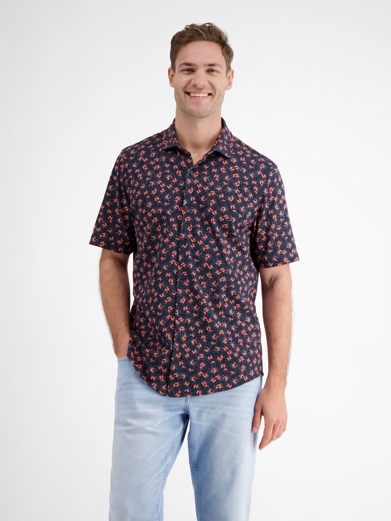 Floral Pattern Print Short Sleeve Shirt