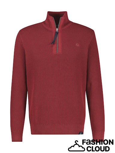 Troyer Half Zip Knitwear - Maple Red