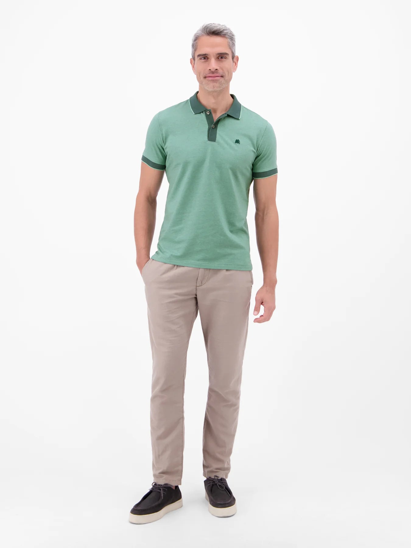 Two Tone Polo Shirt Soft Teal