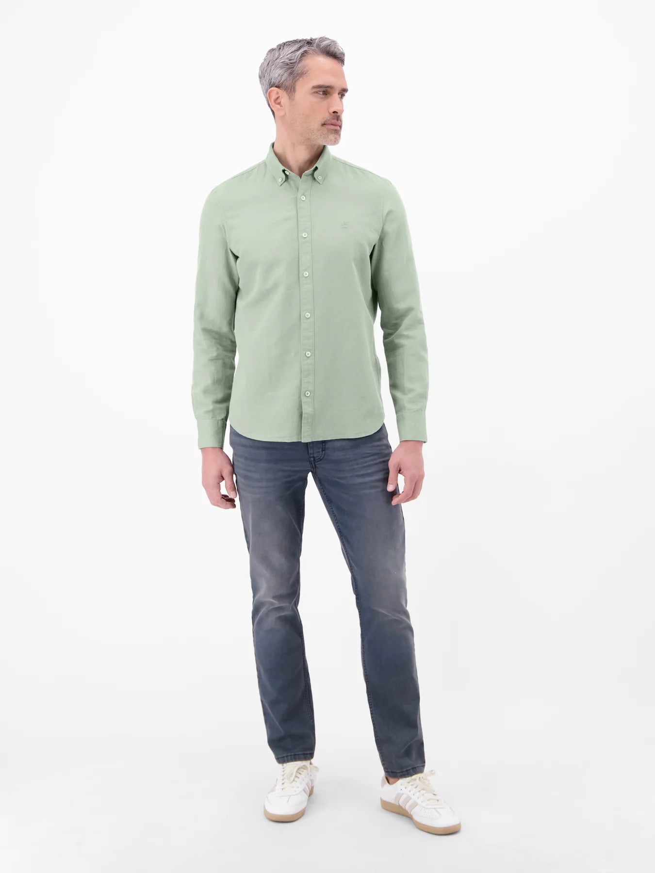 Lerros Cotton & Linen Blend Shirt - Storm Grey