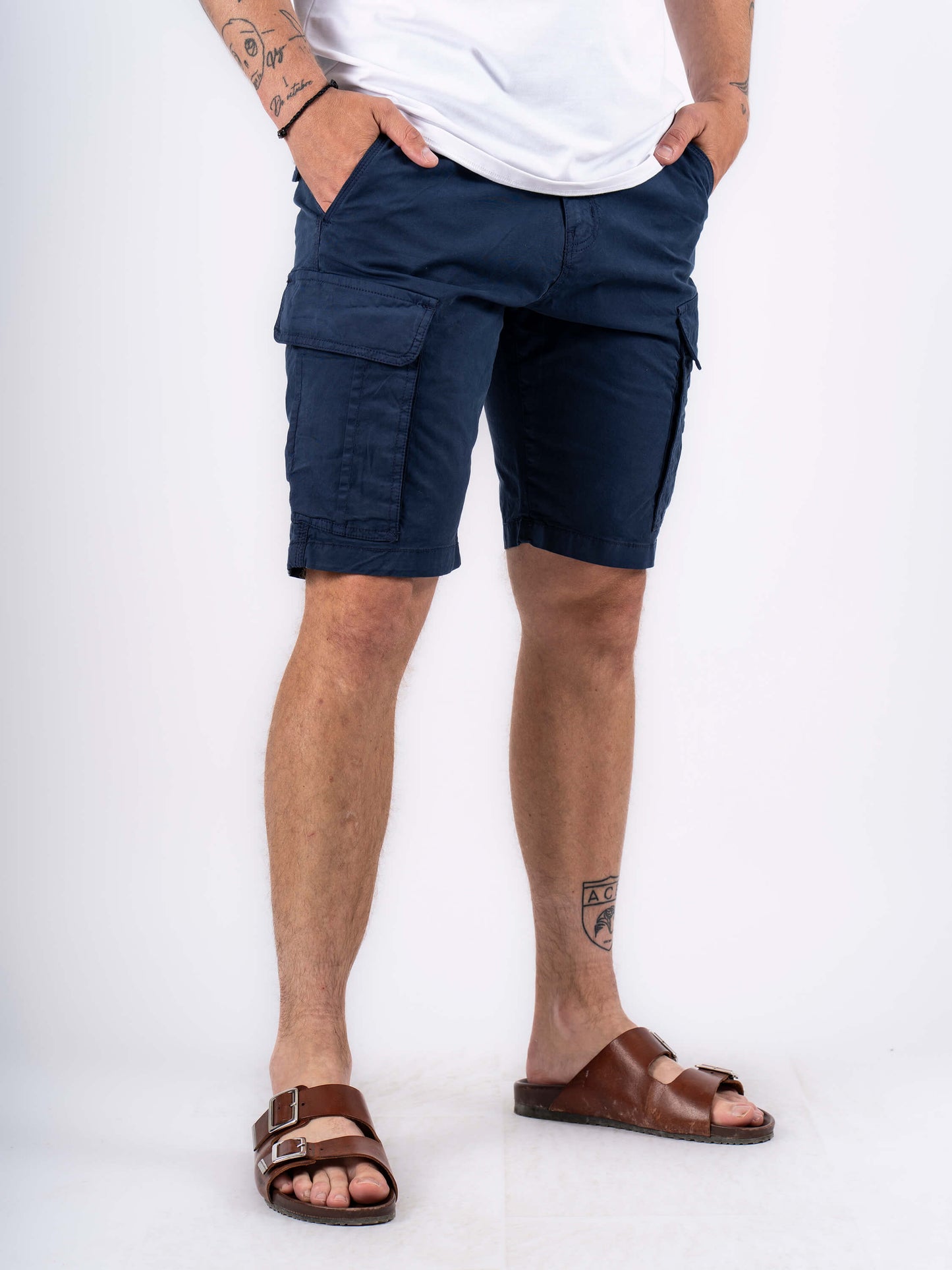 Allan Cargo Bermuda Shorts - Navy Dark Sapphire