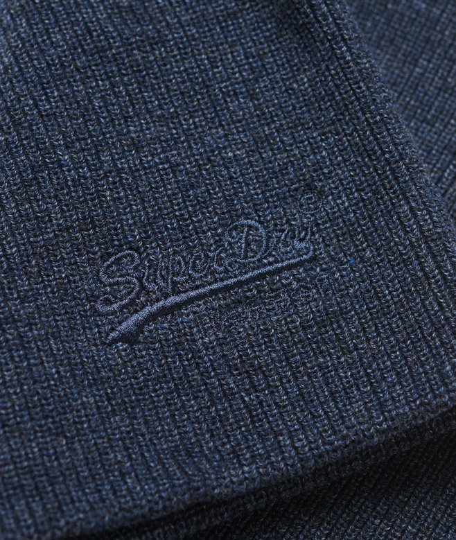 Essential Logo Knitted Beanie - Richest Navy Marl