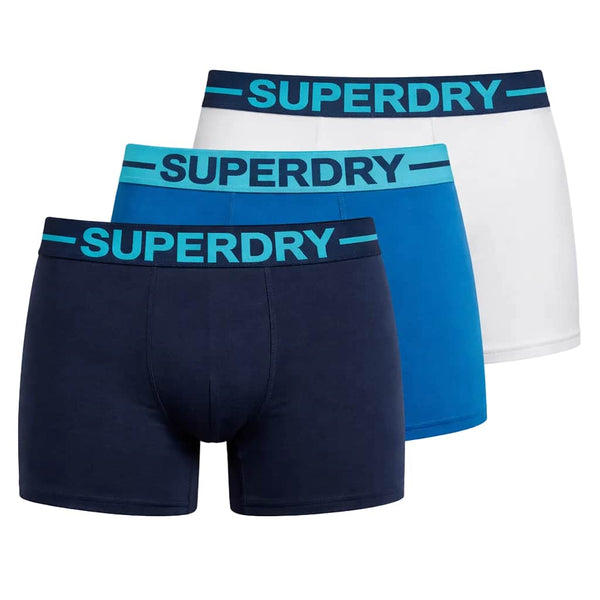Organic Cotton Boxer Triple Pack - Navy/Blue/White