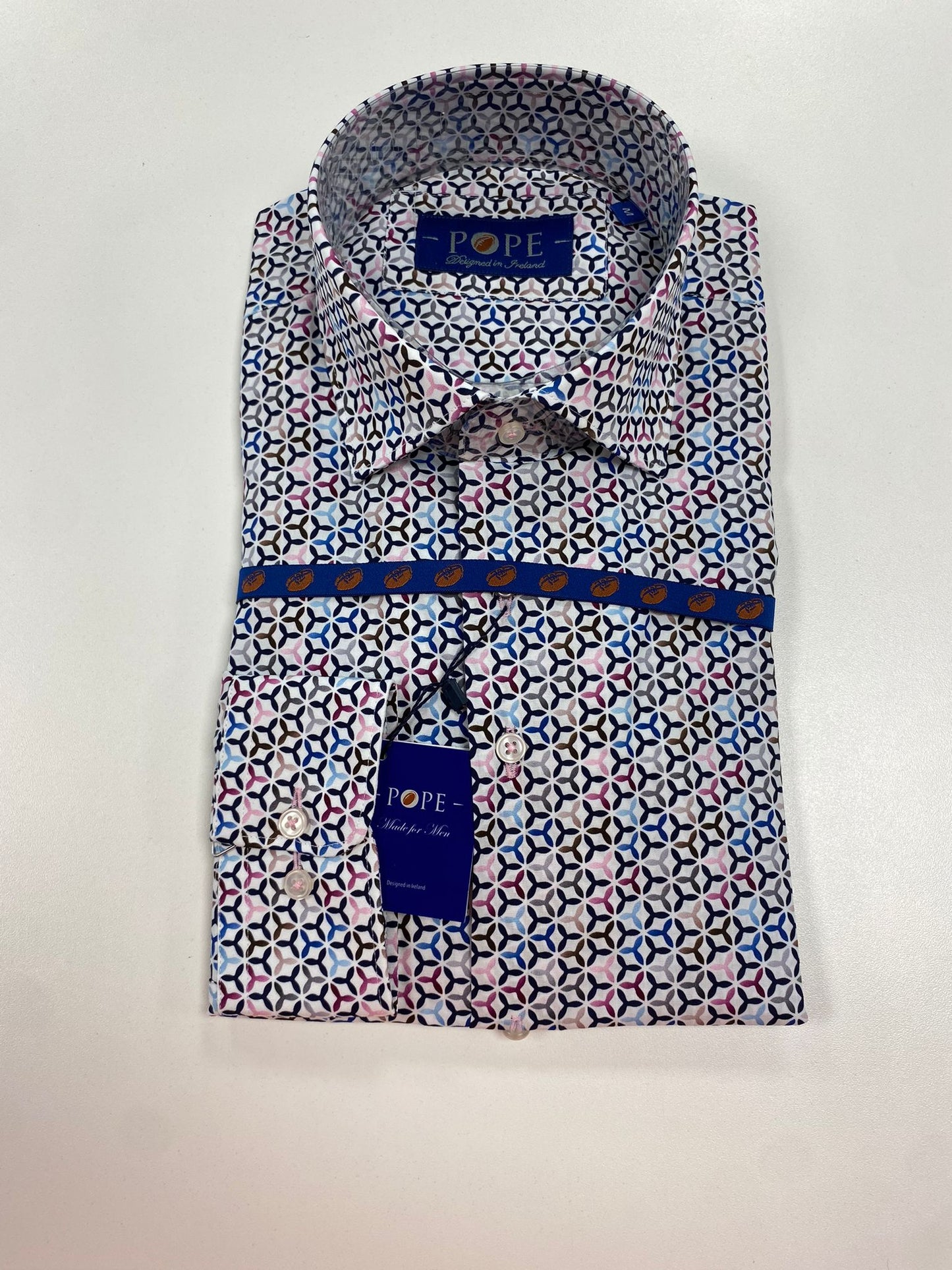 Long Sleeve Multi Geo Pattern Print Shirt 19.25