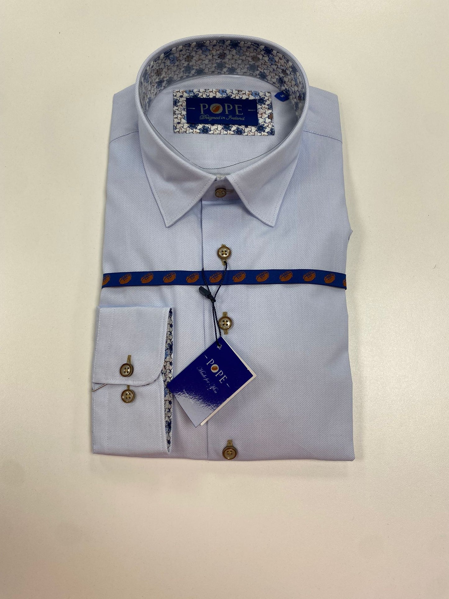 Long Sleeve Plain Light Blue Shirt 19.29