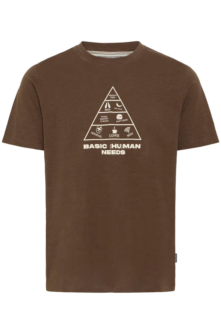 BH IKO Front Print T-Shirt - Slate Brown