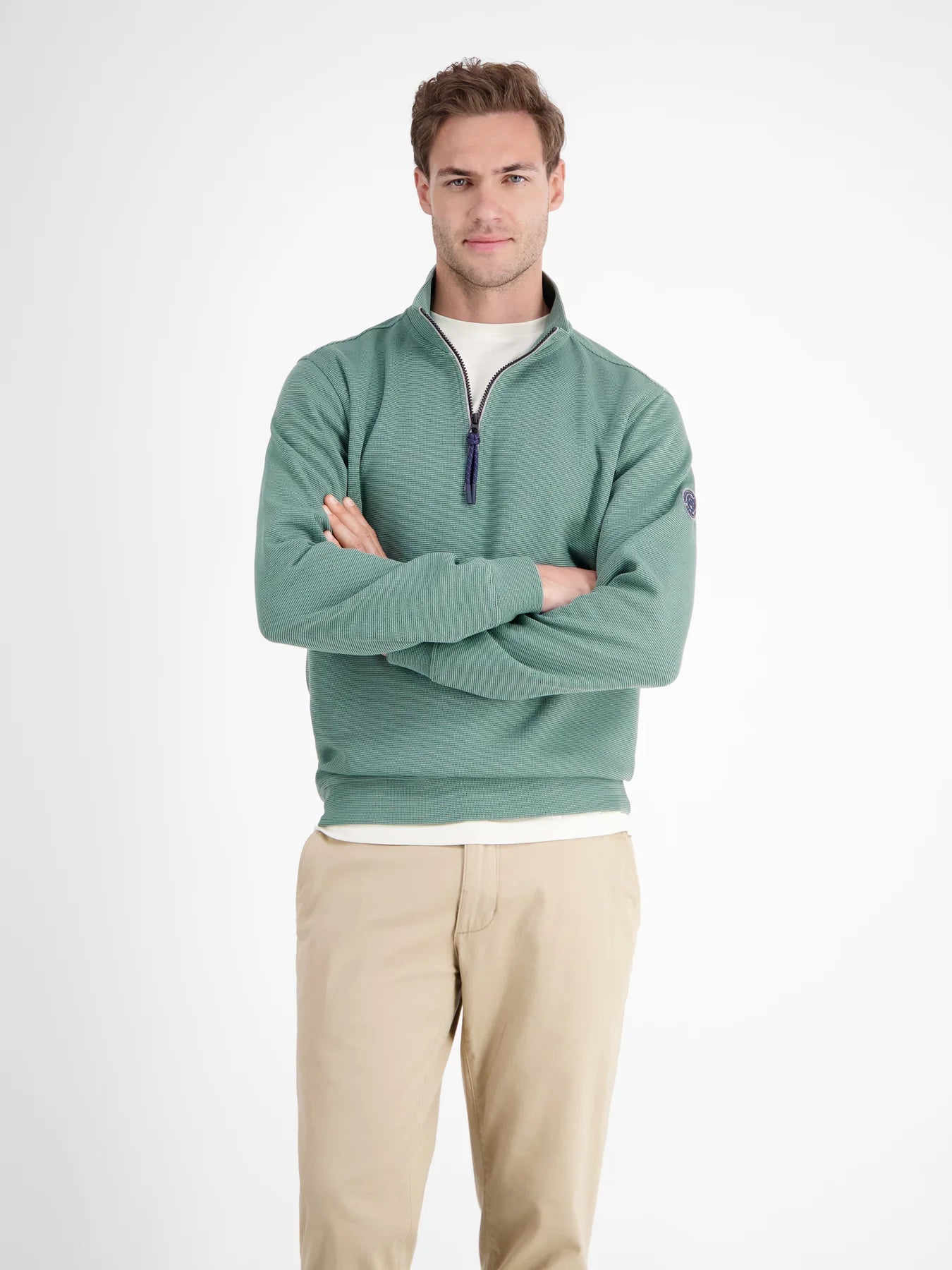 Troyer 1/2 Zip Sweatshirt -Fjord Blue