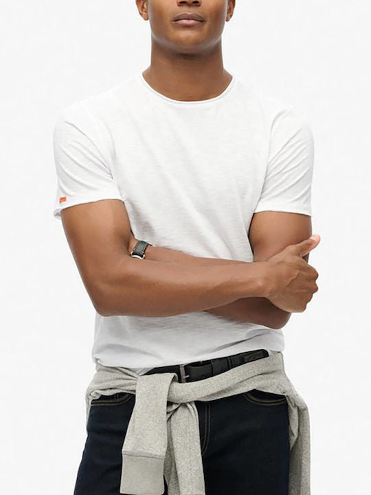 Raw Edge Slub Crew Neck T-Shirt