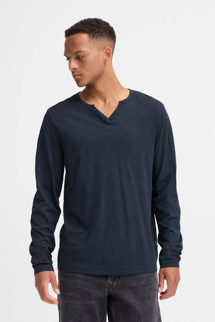 BH Ivalde Split Neck L/S Tee - Salute Blue
