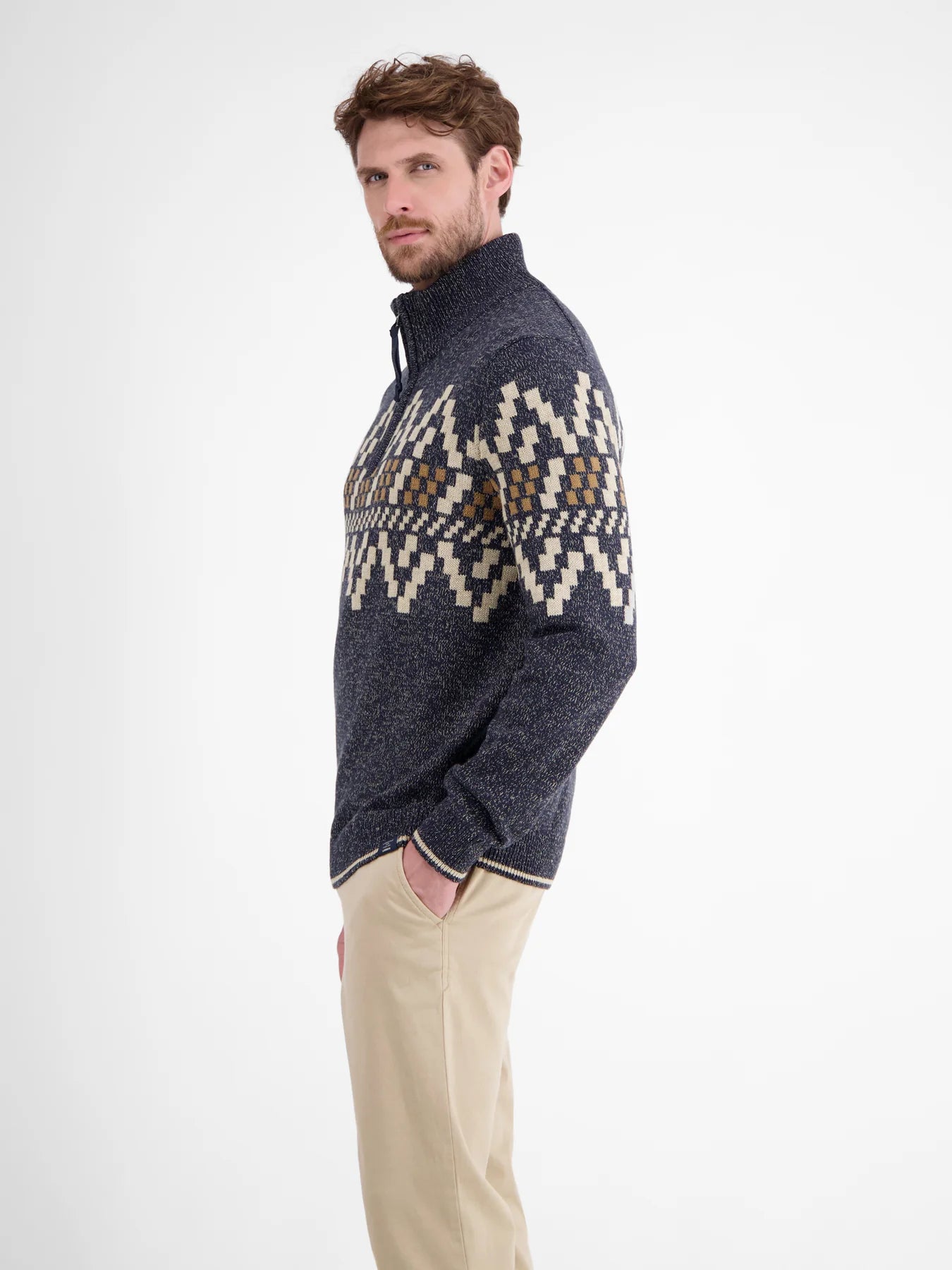 Mens Norwegian patterned sweatshirt - Classic Navy