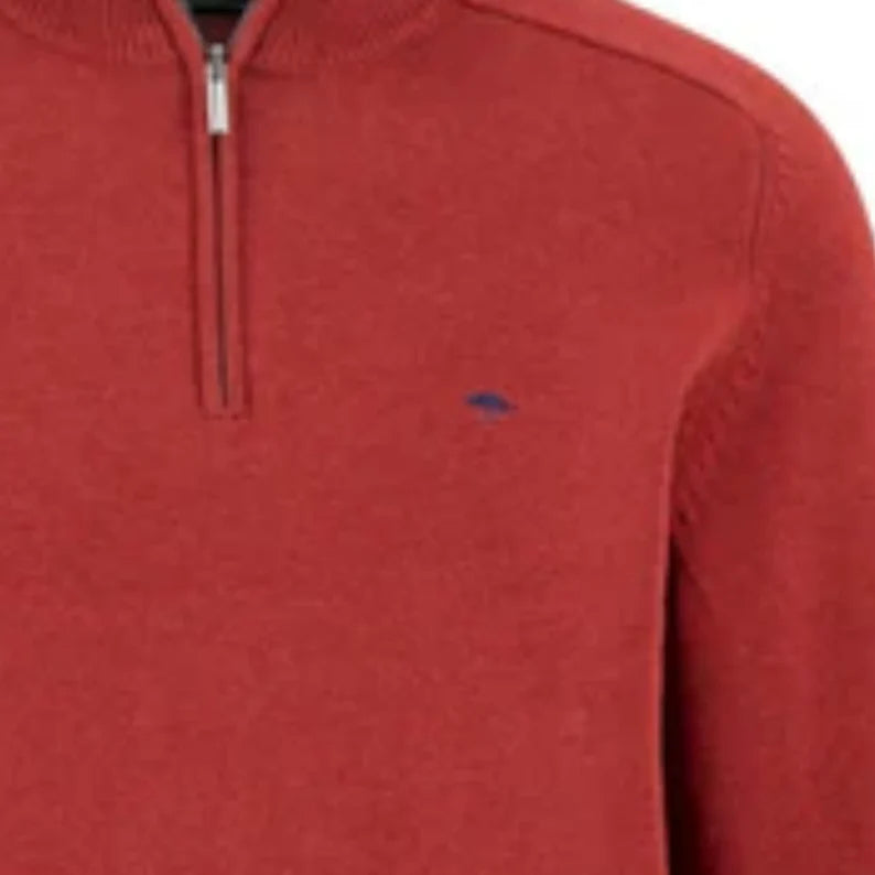 Troyer-Zip, supersoft Knit - Garnet Red