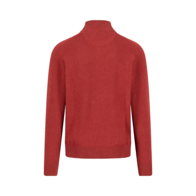 Troyer-Zip, supersoft Knit - Garnet Red