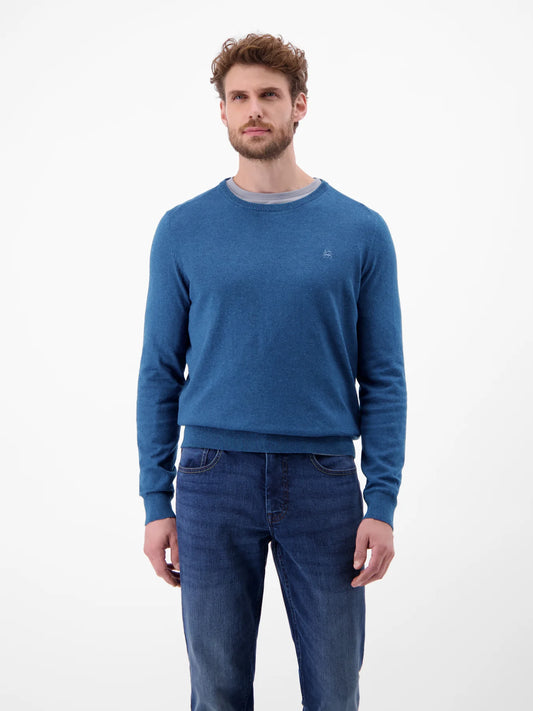 Lerros Mens Basic Knitted Sweater - Storm Blue