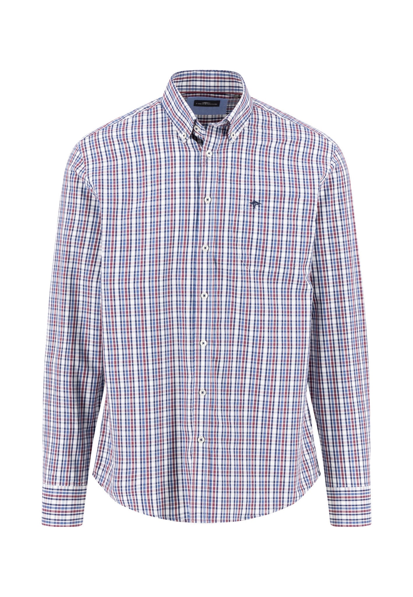 Seasonal Combi Check Long Sleeve Shirt - Deep Merlot