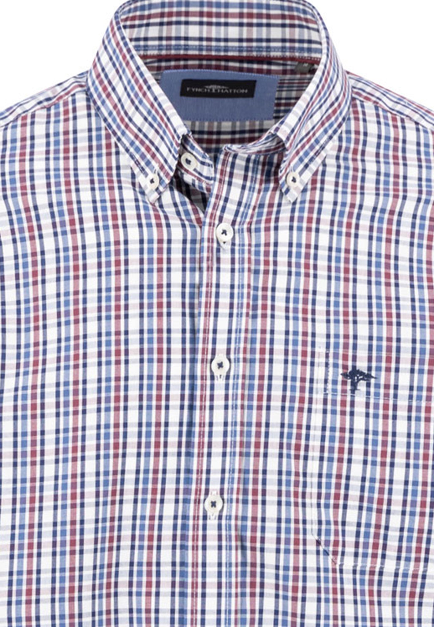 Seasonal Combi Check Long Sleeve Shirt - Deep Merlot