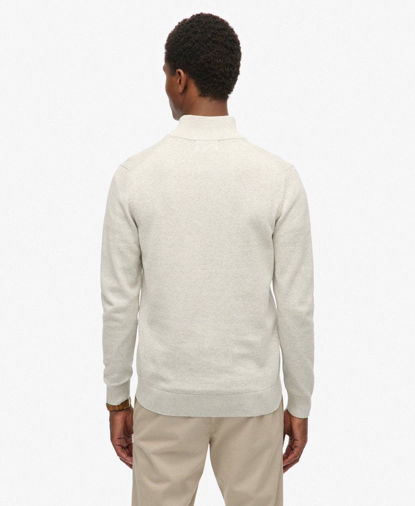 Essentials Cotton Half Zip Lightning Grey