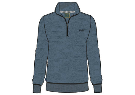 Organic Cotton Vintage Logo Zip Henley Sweatshirt