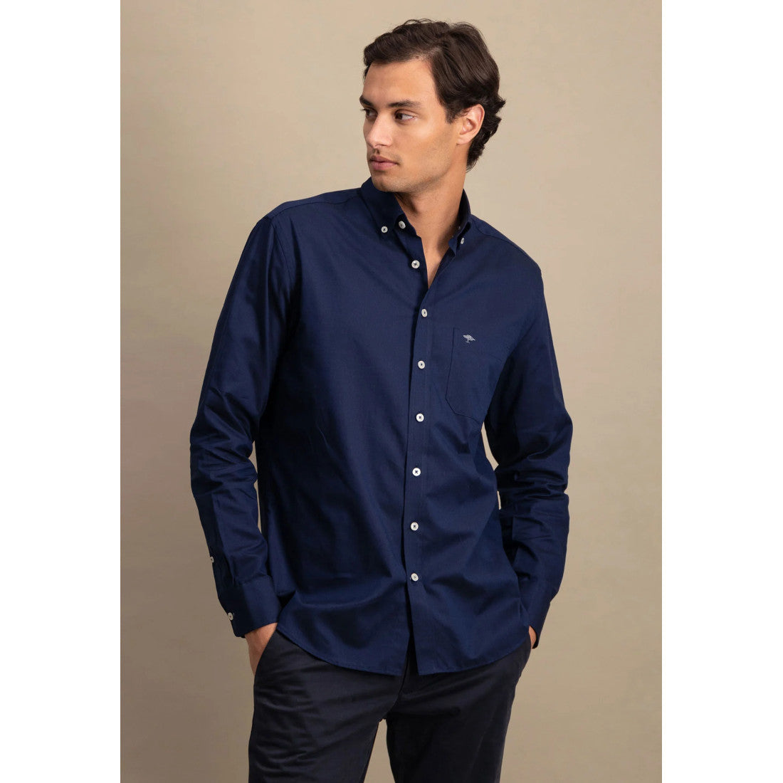 Cotton Oxford Shirt - Navy