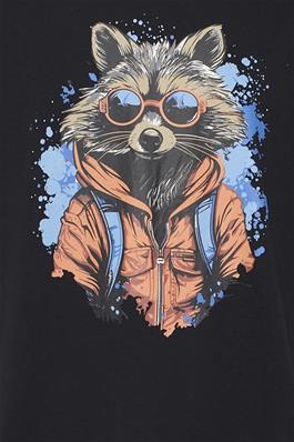 T-Shirt Racoon Print