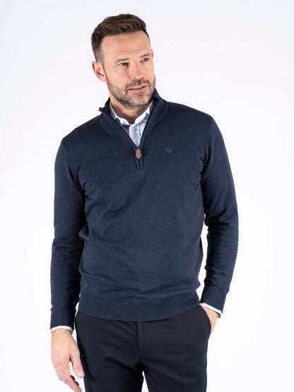 Malcom Zip Knitwear - Dark Navy