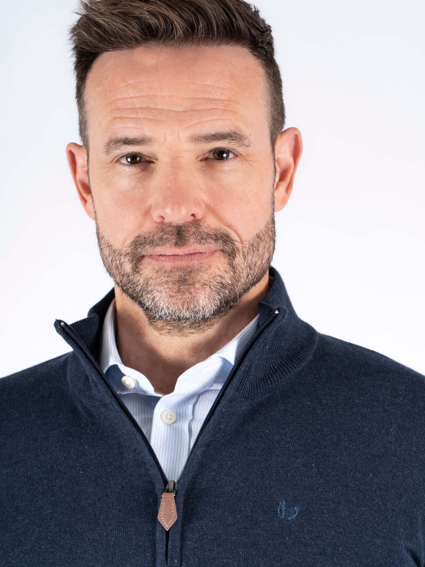 Malcom Zip Knitwear - Dark Navy