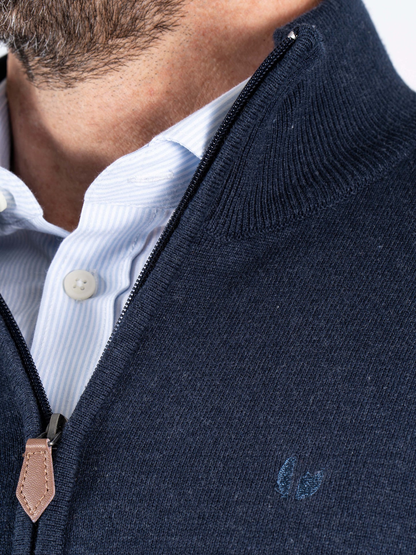 Malcom Zip Knitwear - Dark Navy