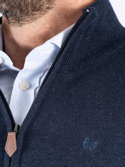 Malcom Zip Knitwear - Dark Navy