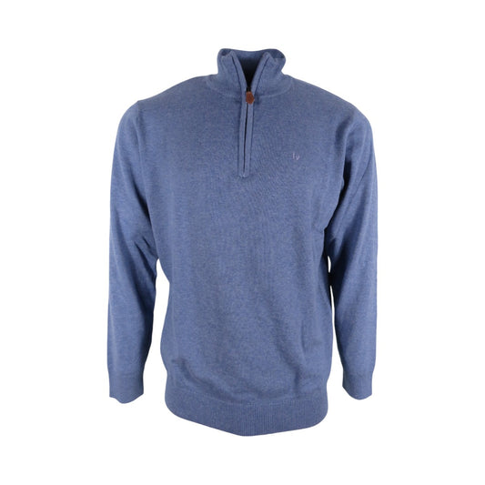 Malcom Zip Knitwear - Dark Denim Mix