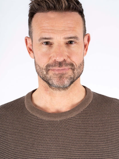 Viggo Crew Neck Knitwear - Mid Brown
