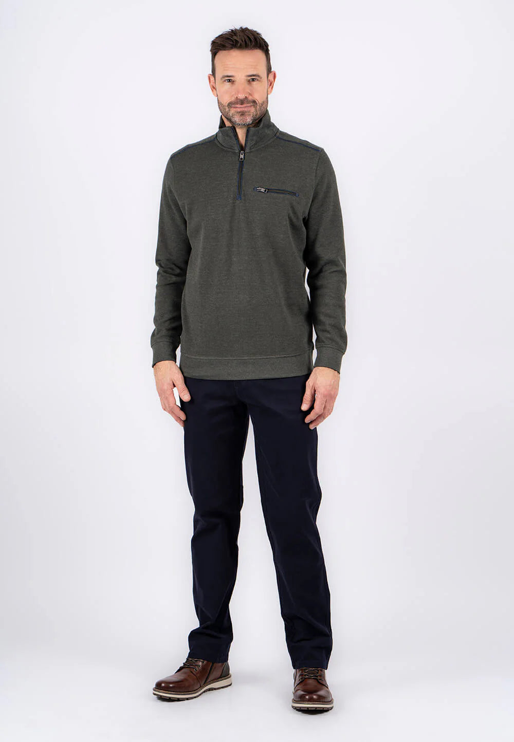 Chester Sweater with half zip and chest pocket