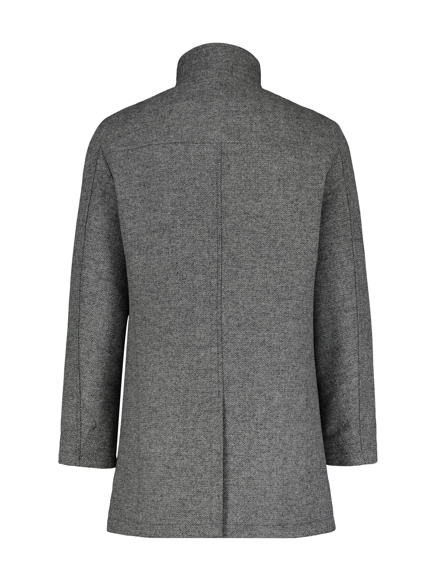 Medium Length Wool Coat - Smoke Grey