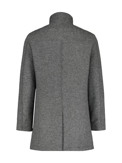 Medium Length Wool Coat - Smoke Grey