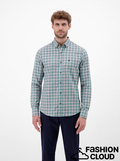 Lerros Check Long Sleeve Shirt - Fjord Blue
