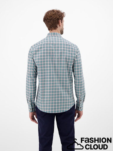 Lerros Check Long Sleeve Shirt - Fjord Blue
