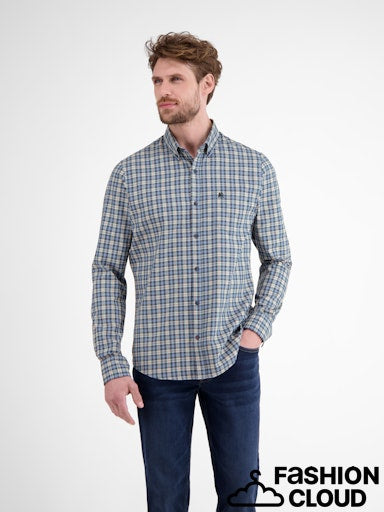 Lerros Check Long Sleeve Shirt - Storm Blue