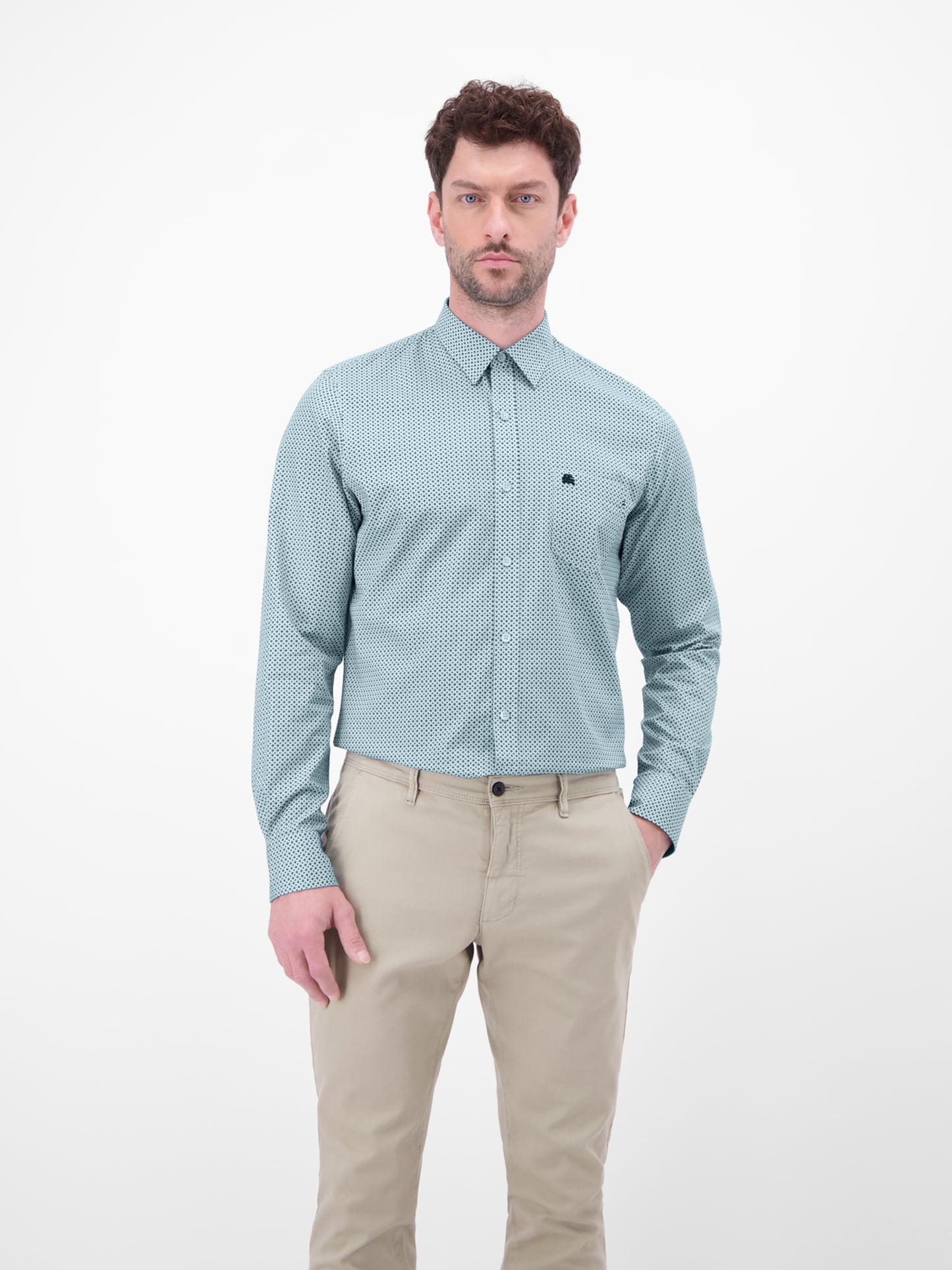 Lerros Poplin Long Sleeve Shirt - Iced Blue
