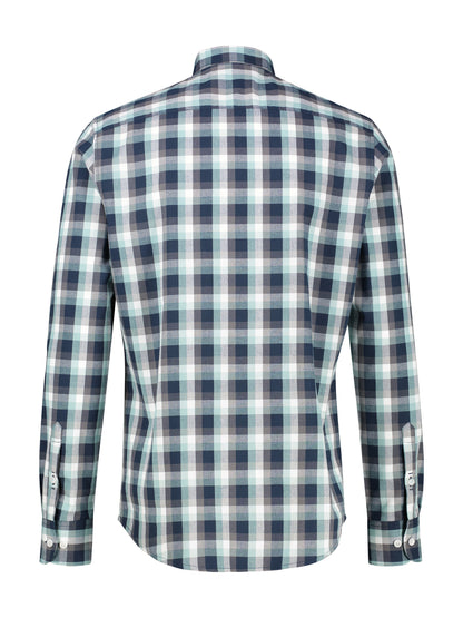 Lerros Check Poplin Long Sleeve Shirt - Basalt Grey