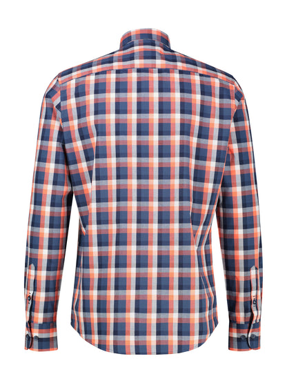Lerros Check Poplin Long Sleeve Shirt - Vivid Red