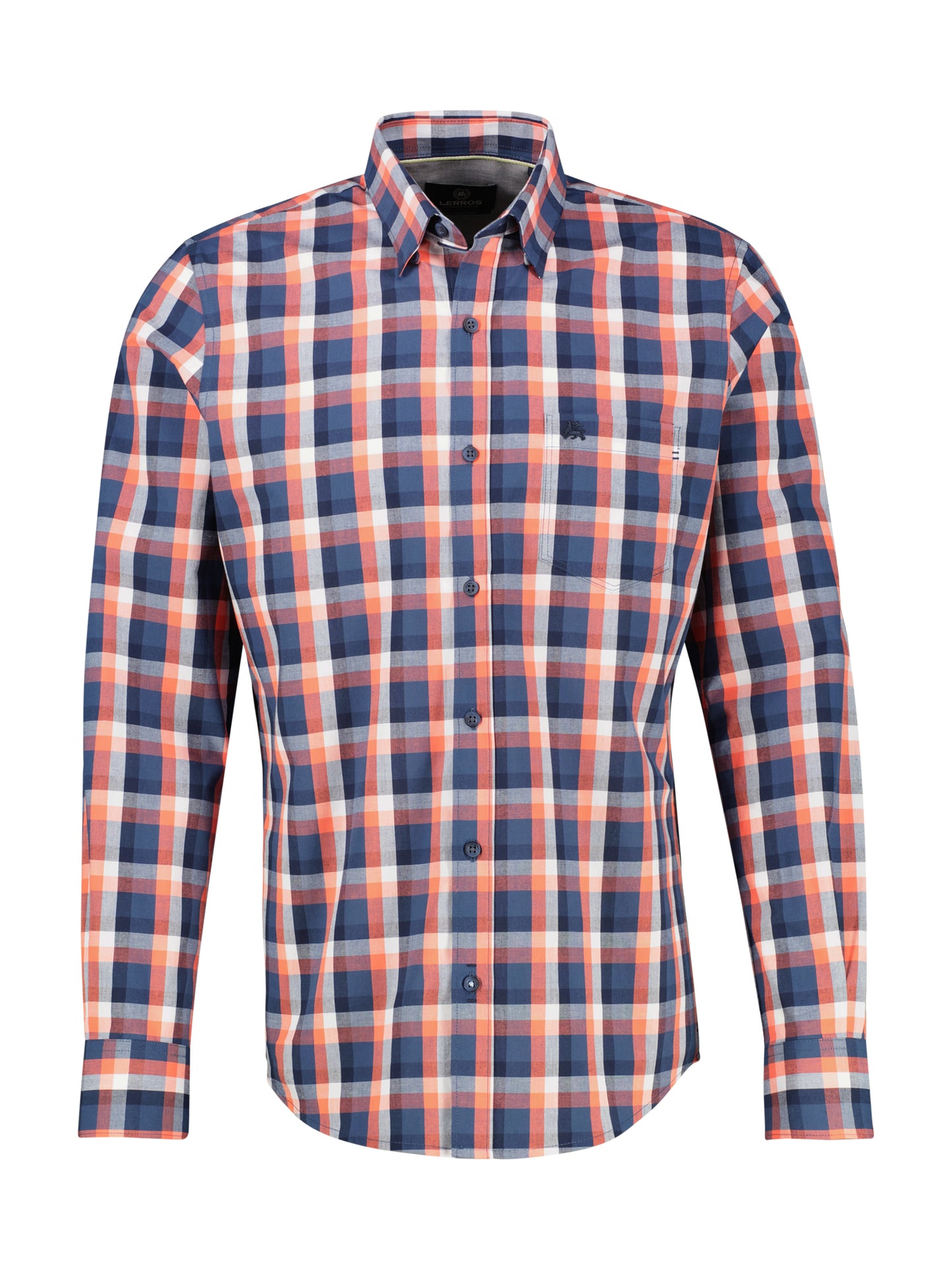 Lerros Check Poplin Long Sleeve Shirt - Vivid Red