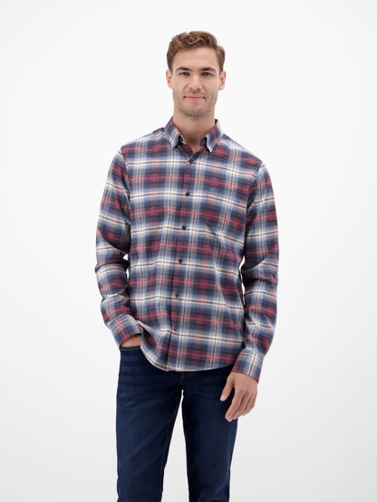 Lerros Check Flanel Long Sleeve Shirt - Maple Red