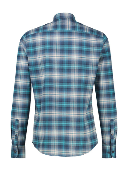 Lerros Check Flanel Long Sleeve Shirt - Swedish Blue