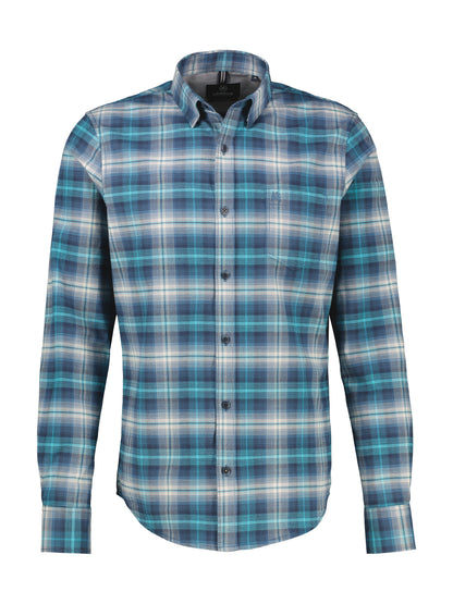 Lerros Check Flanel Long Sleeve Shirt - Swedish Blue
