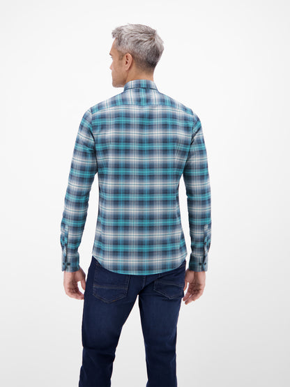 Lerros Check Flanel Long Sleeve Shirt - Swedish Blue