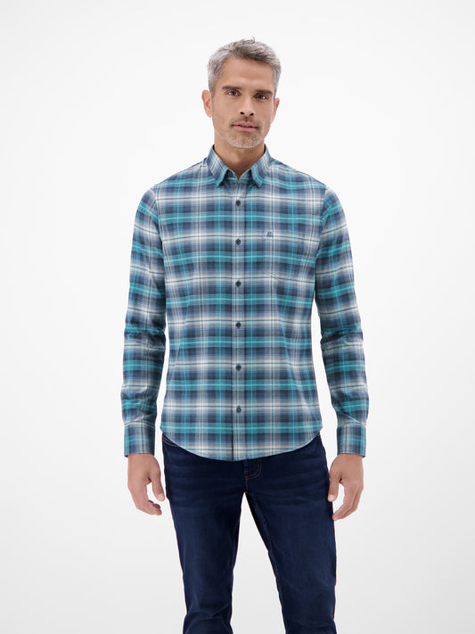 Lerros Check Flanel Long Sleeve Shirt - Swedish Blue