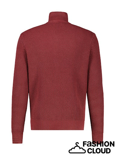Troyer Half Zip Knitwear - Maple Red
